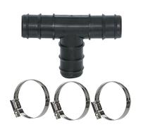 HAF® Raccordo a T da 38 mm con 3 fascette stringitubo in acciaio inox per piscine, stagni e piscine e tutti i sistemi di irrigazione. Qualità: Made in Europe