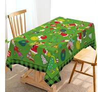 Hafangry Tovaglia con motivo Grinchmas a quadri con motivo scozzese di bufalo per Natale, inverno, vacanze, feste, decorazione per cucina, sala da pranzo, casa (verde, 152 x 213 cm)