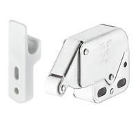 Hafele - Mini chiavistello a scrocco con montaggio laterale, da premere per aprire le ante delle credenze, placcato zinco