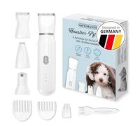 Hafenbande 4in1 Tosatrice per cani, gatti e piccoli animali | rasoio silenziosa | macchinetta professionale per cani pelo lungo | accessori per il taglio e per il pettine | ricaricabile