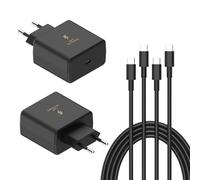 Hafiuege 45W Caricatore Alimentatore USB/Tipo C rapido per Samsung Galaxy S21 S22 S23 S24 Ultra S20 S21 S22 S23 Note, 2pcs Caricabatterie adattatore con cavo di ricarica da USB C a USB C da 1,8 m
