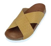 HAFLINGER 819412-0-4 Bio Mio Zoccoli in Pelle da Donna, Numero:38 EU, Colore:Giallo