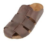 HAFLINGER Bio Pius Leder Pantolette Sandale plantare in sughero Unisex, marrone scuro 748, 45 EU