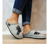 HAFLINGER CIABATTA IN FELTRO DI LANA GATTO/CUCHO GRIGIO CHIARO