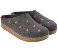 HAFLINGER CUORICINI CIABATTA IN FELTRO DI LANA ANTRACITE