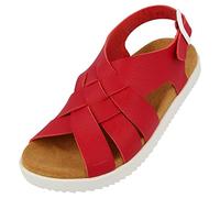 HAFLINGER Elba Summer Slide - Sandali vegani con cinturino, Colore: rosso, 39 EU