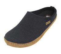 HAFLINGER Emils Toffel pantofola di feltro con suola di cuoio blu medio Taglia 42
