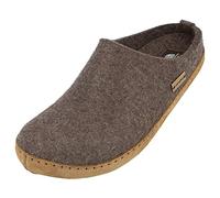 HAFLINGER Emils Toffel pantofola di feltro con suola di cuoio marrone screziato 38