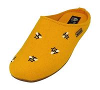 HAFLINGER Everest Api - Pantofole in feltro con applicazione, giallo mais, 41 EU