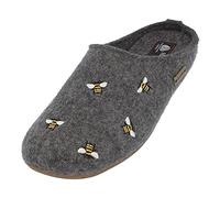 HAFLINGER Everest Api pantofole in feltro con applicazioni antracite, taglia 41