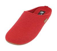 HAFLINGER Everest Fundus pantofole di feltro in un design semplice rubino, taglia 39
