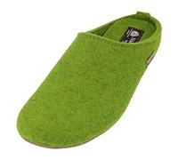HAFLINGER Everest Fundus pantofole di feltro in un design semplice verde erba, 37