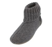 HAFLINGER Everest Karlo pantofola con suola in gomma e collare antracite, taglia 43