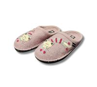 HAFLINGER Flair Choupette - Pantofole Donna in Lana Cotta Rosa con Gatto, Calde e Traspiranti, Suola Antiscivolo (Taglia unica, Sistema Taglie Calzature EU, Adulto, Donna, Numero, Media, 39)