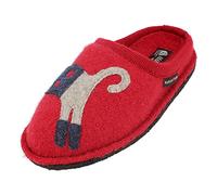 HAFLINGER Flair Cucho Pantofole in Lana Gatto Paprika, Taglia 42