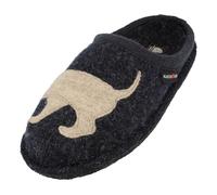 HAFLINGER FLAIR DOGGY KAPITAN DACKEL PANTOFOLE FELTRO LANA CANE BASSOTTO BLU