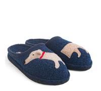 HAFLINGER FLAIR DOGGY DACKEL PANTOFOLE LANA CANE BASSOTTO BLU KAPITAN