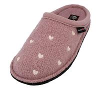 HAFLINGER Flair Valentine Pantofole Ciabatte Feltro Motivo a Cuore, palissandro, 37 EU