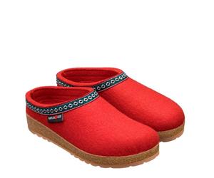 HAFLINGER FRANZL CIABATTA IN FELTRO DI LANA ROSSO RUBINO