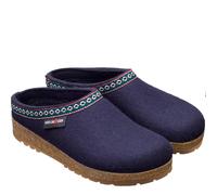HAFLINGER FRANZL MITTELBLAU PANTOFOLE IN FELTRO DI LANA UOMO/DONNA BLU CIABATTE