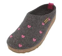 HAFLINGER Grizzly Cuoricini pantofola in sughero antracite, taglia 37