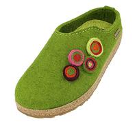 HAFLINGER Grizzly Kanon Felt Slipper Felt Clog Cork Grass Green, taglia 41