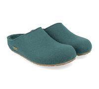 HAFLINGER Grizzly Michl - Pantofole in feltro con suola in gomma, Pino verde, 45 EU