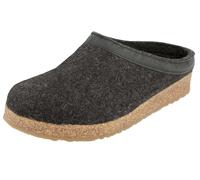 HAFLINGER Grizzly Torben pantofola zoccolo di feltro di pura lana grafite, taglia 44