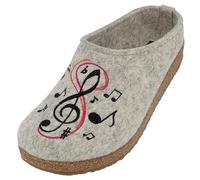 HAFLINGER Pantofole da Donna Grizzly Melodie 741039, Numero:42 EU, Colore:Grigio