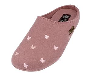 HAFLINGER Pantofole Donna Everest Farfalline 484014, Numero:40 EU, Colore:Rosa