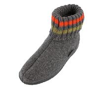 HAFLINGER Paul pantofola con collo in pura lana vergine antracite, taglia 32