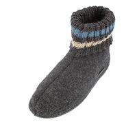 HAFLINGER Paul pantofola con collo in pura lana vergine grafite, taglia 42