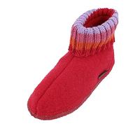 HAFLINGER Paul pantofola con collo in pura lana vergine rosso mattone, taglia 32