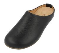 HAFLINGER Softino Softi Basico Pantofole in pelle Ballerina dal design semplice, Basico Nero, 43 EU