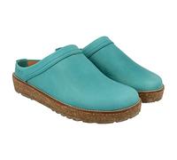 HAFLINGER Travel-Cassic Elegante clog in pelle suola in gomma e plantare in lattice di sughero, Aqua 1193, 43 EU
