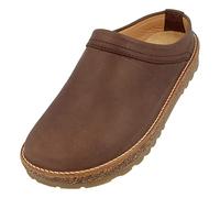 HAFLINGER Travel-Cassic Elegante clog in pelle suola in gomma e plantare in lattice di sughero, marrone scuro 748, 40 EU