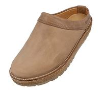 HAFLINGER Travel-Cassic Elegante clog in pelle suola in gomma e plantare in lattice di sughero, talpa, 44 EU