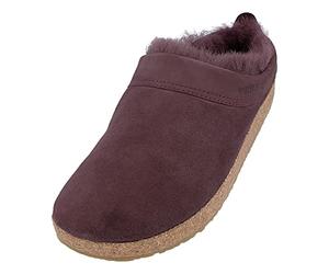 HAFLINGER zoccolo in pelle di agnello Snowbird pantofola in feltro