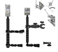 HAFOKO Motocicletta Telecamera Montaggio Kit Compatibile con Insta360 X5-X Doppio Morsetto Montaggio con OSMO Nano 360,47" Invisibile Bastone Moto Manubrio Montaggio Compatibile con GoPro 12-3