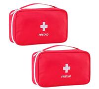 HAFRILY 2 mini borse di pronto soccorso da viaggio, con scomparti divisori, kit di pronto soccorso da viaggio, kit di pronto soccorso per vacanze, escursionismo, auto, casa, borsa da viaggio