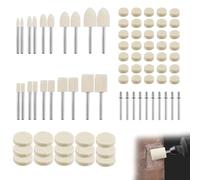 HAFRILY 80Pcs Lucidatura Ruota per Lucidatura Dremel Kit di Lucidatura Ruote in Feltro di Lana per Lucidatura e Rettifica di Metallo con Teste