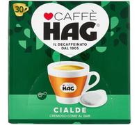 HAG - Caffè in Cialde ESE Decaffeinato - 180 Cialde - 6 Confezioni da 30 - Miscela Espresso per Macchina Portafiltro Monodose - Caratterizzato da un Aroma e Gusto Delicati -DD-