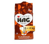 Hag - Caffè Macinato Decaffeinato Gusto Classico Macinato Fresco - Miscela caffè per Moka - 16 confezioni da 250 gr (totale 4 kg)