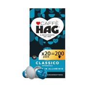 Hag Capsule Espresso Decaffeinato Classico - 200 Capsule - Intensità 6 | 20 confezioni da 10, in Alluminio, Compatibili con macchine Nespresso®* Original