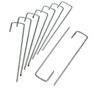 HaGa® 100 ancoraggi in metallo zincato - ancoraggio a terra a forma di J 150 mm x 30 mm Ø 3 mm - Ancoraggio di fissaggio antiruggine per telo di protezione da erbacce per prato e talpe
