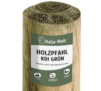 HaGa® Paletti in legno, 5 pezzi, diametro 5 cm, altezza 150 cm, impregnati in autoclave (verde), resistenti alle intemperie, perfetti per giardino, agricoltura e progetti esterni