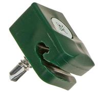 HaGa® Supporto per filo metallico con vite, 50 pezzi, 16 mm x 26 mm, colore verde