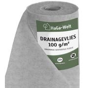 HaGa® Tessuto non tessuto per drenaggio, 100 g/m², 10 m x 0,5 m, larghezza per giardinaggio e paesaggio, multifunzione, permeabile all'acqua, resistente alle erbacce, resistente ai raggi UV, grigio