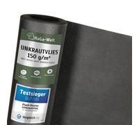 HaGa Tessuto non tessuto per erbacce, 150 g/m², 1,6 m x 50 m, traspirante, per un'efficace protezione delle erbacce in giardino con elevata resistenza allo strappo