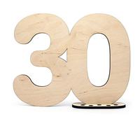 HAGEFOL Libro degli Ospiti in Legno con Numero 30 - da Scrivere Come Regalo con Supporto e Porta Candele di Compleanno - per 30. Compleanno, 30 Anni di Anniversario o Matrimonio